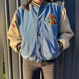 Vintage 90s Pooh Bear Bomber Jacket